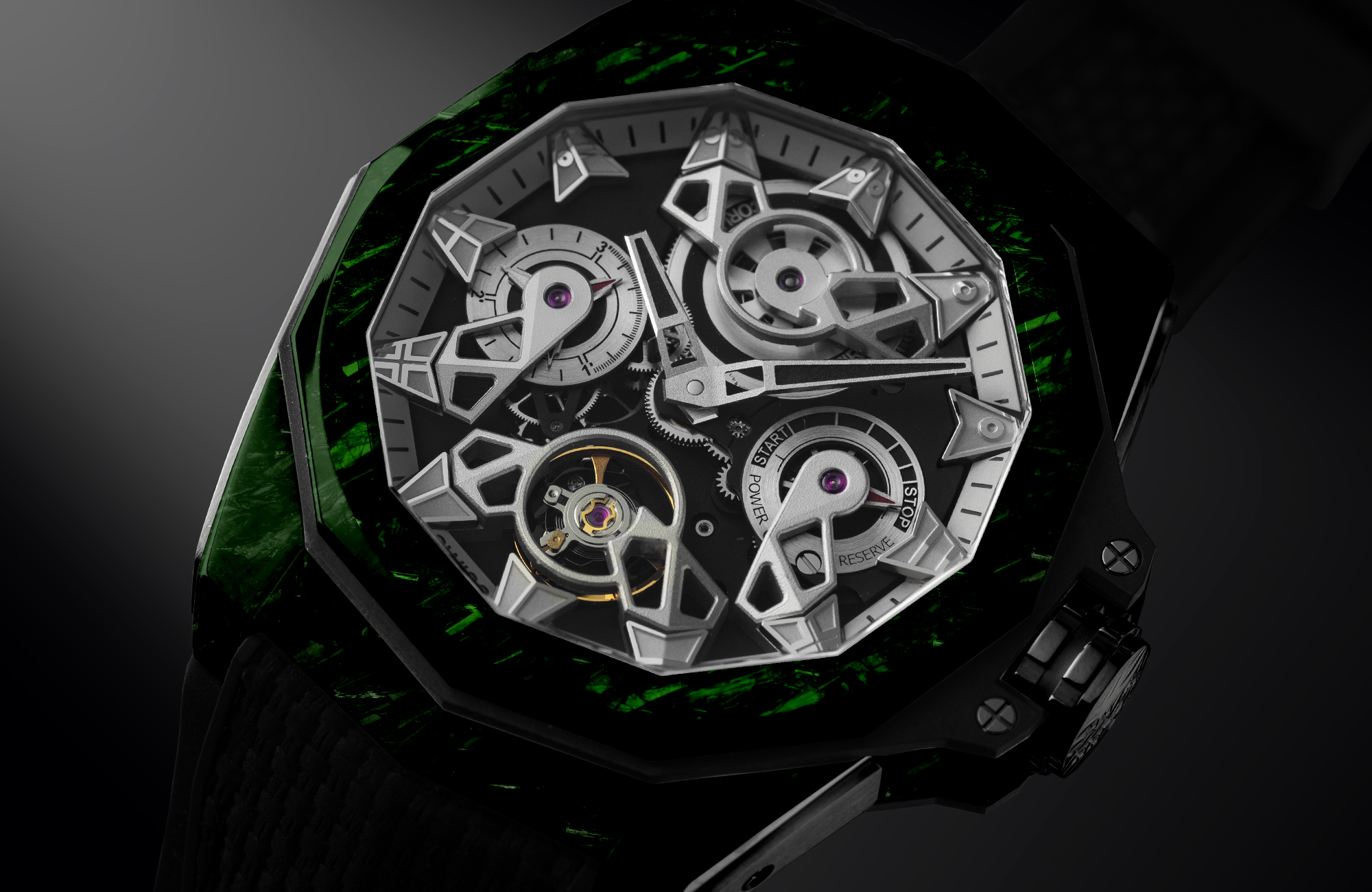 Admiral 45 Openworked Automatic Luminescent Carbon Watch A297 04290 by CORUM CORUM Suisse