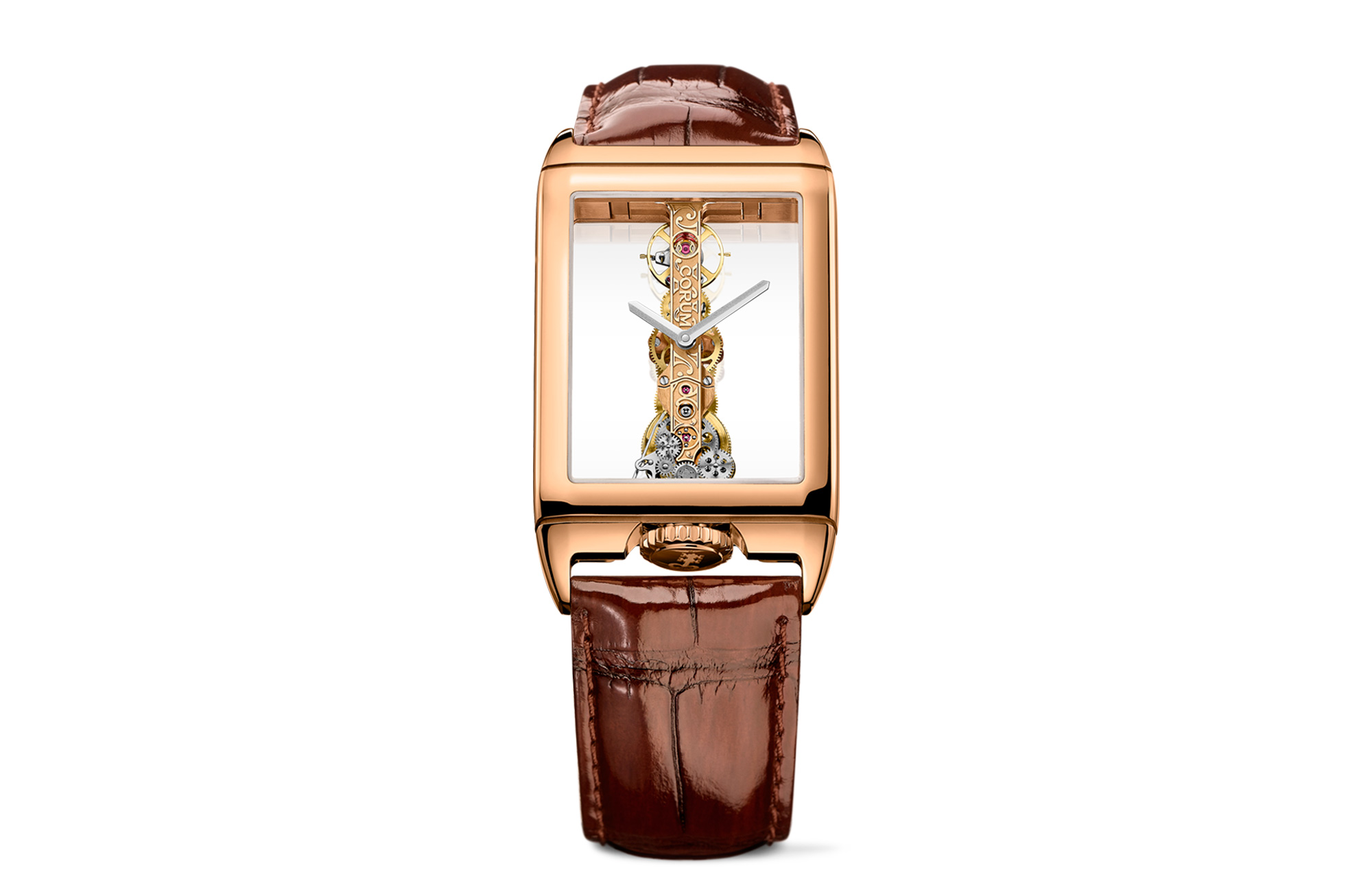 Golden Bridge Rectangle Rose Gold Watch 