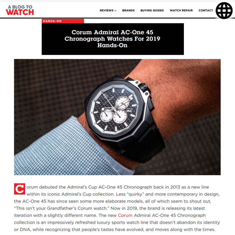 Watch : Admiral, 45 ( Corum Admiral Ac One 45 Chronograph Watches 2019 )