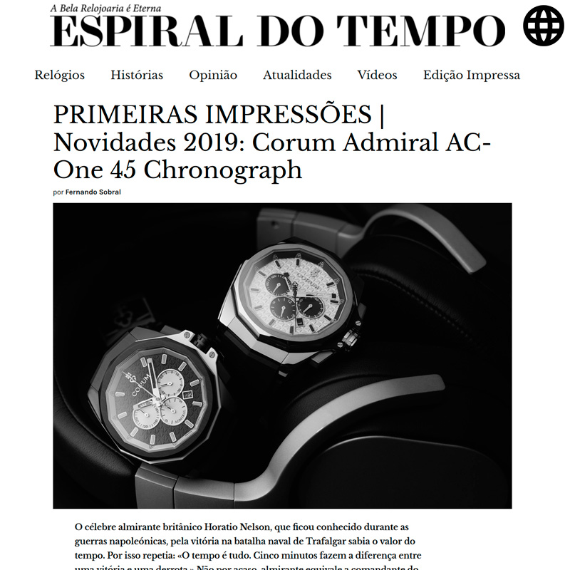 Watch : Admiral, 45 ( Primeiras Impressoes Novidades 2019 Corum Admiral Ac One 45 Chronograph )