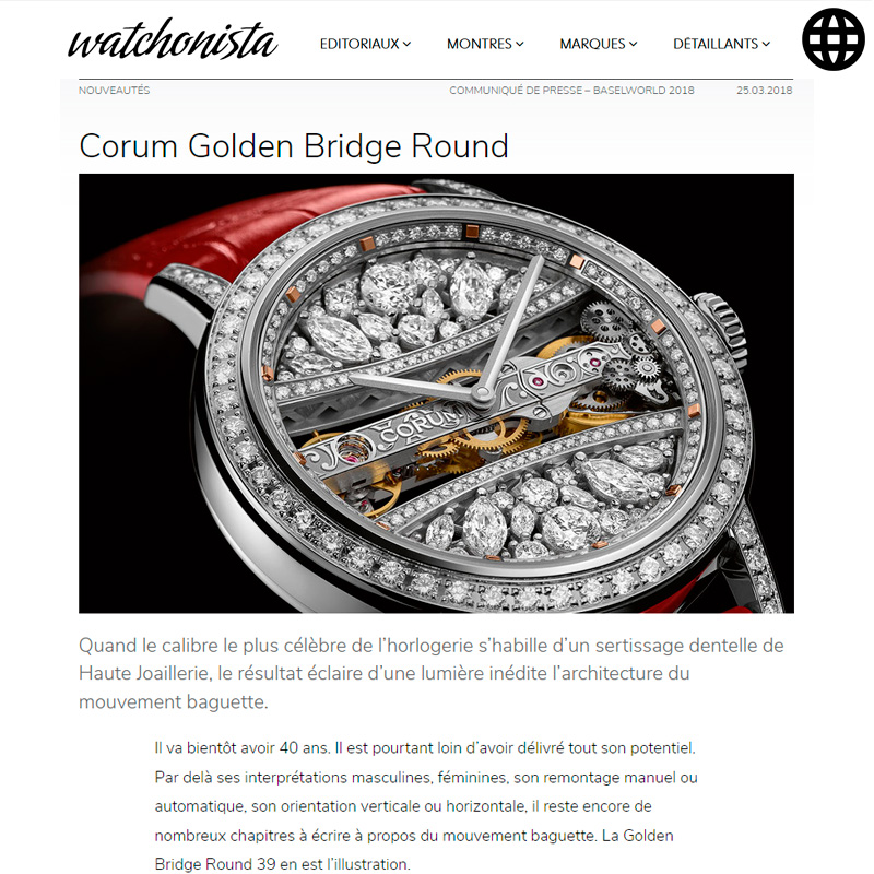Watch : Golden Bridge, Table Clock ( Corum Golden Bridge Round )