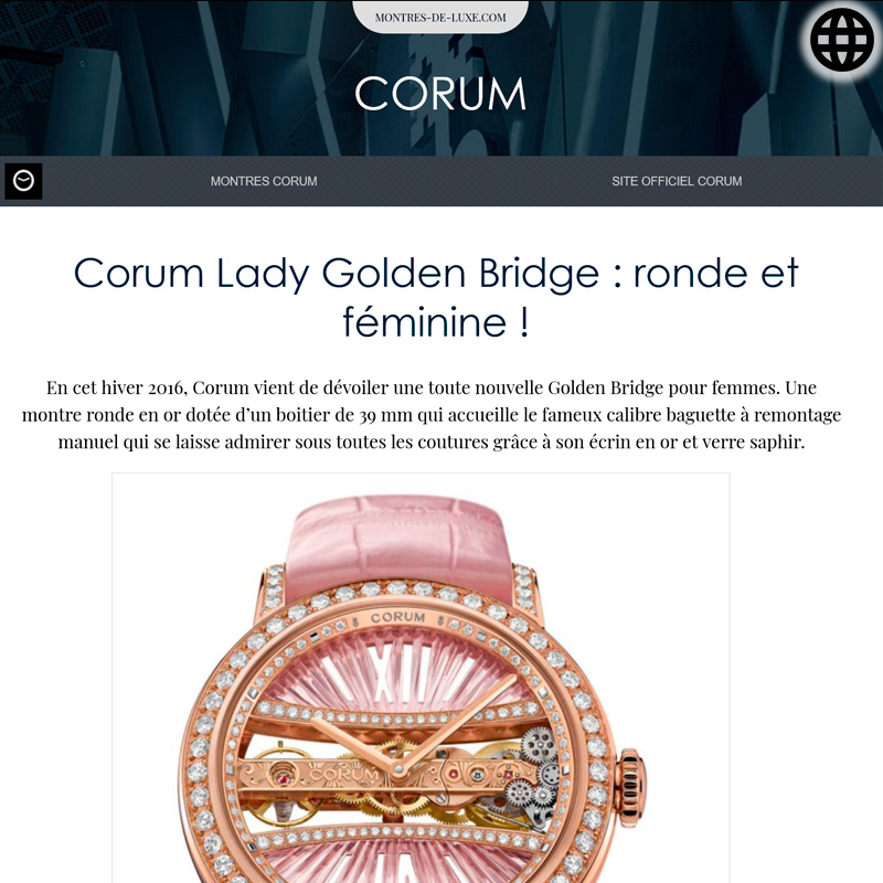 Watch : Golden Bridge, 39 ( Corum Lady Golden Bridge Ronde Et Feminine )