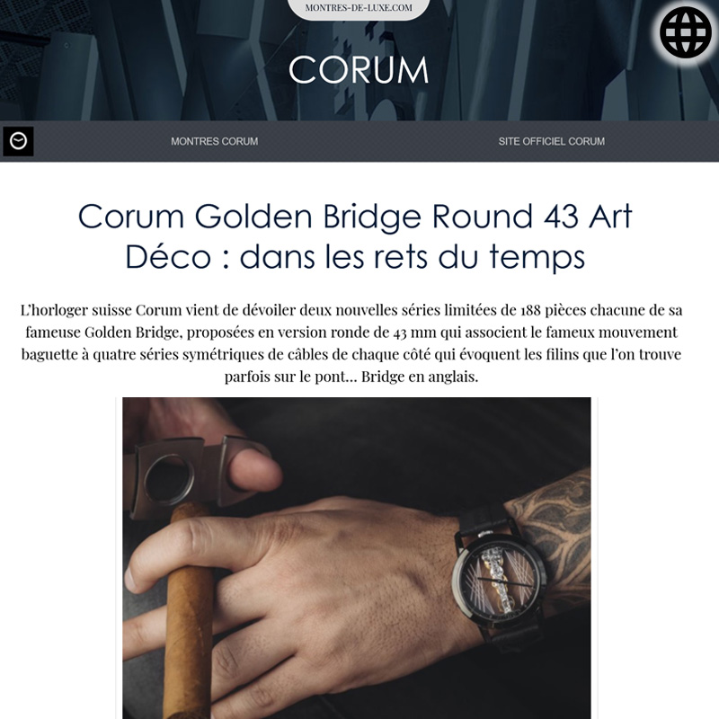 Watch : Golden Bridge, 43 ( Corum Golden Bridge Round 43 Art Deco Dans Les Rets… )