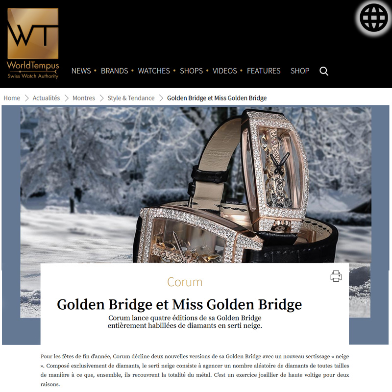 Watch : Golden Bridge, Miss ( Corum Golden Bridge Et Miss Golden Bridge )