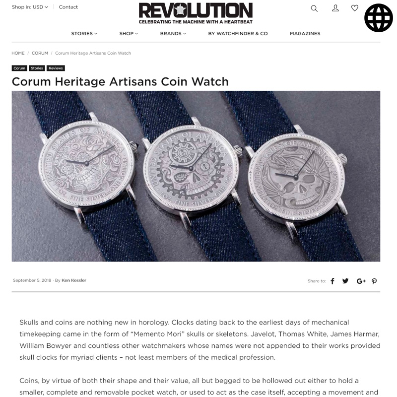 Watch : Heritage, Coin ( Corum Heritage Artisans Coin Watch )