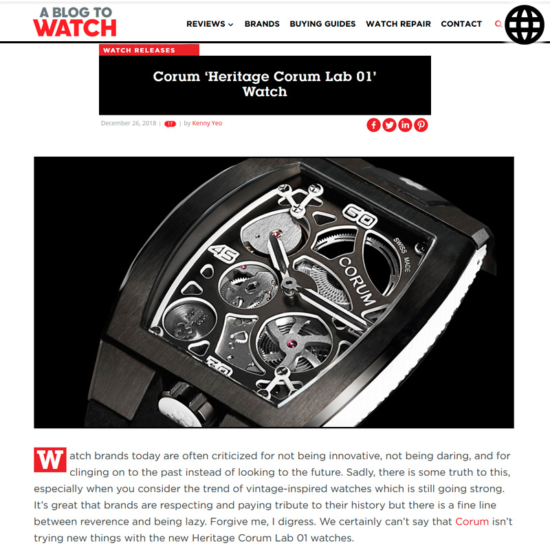 Watch : Lab, 01 ( Corum Heritage Corum Lab 01 Watch )