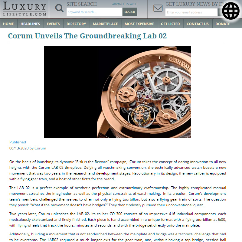 Watch : Lab, 02 ( Corum Unve… )