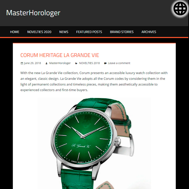 Watch : Heritage, Classical ( Corum Heritage La Grande Vie Automatic Watches 42mm Titanium Case… )